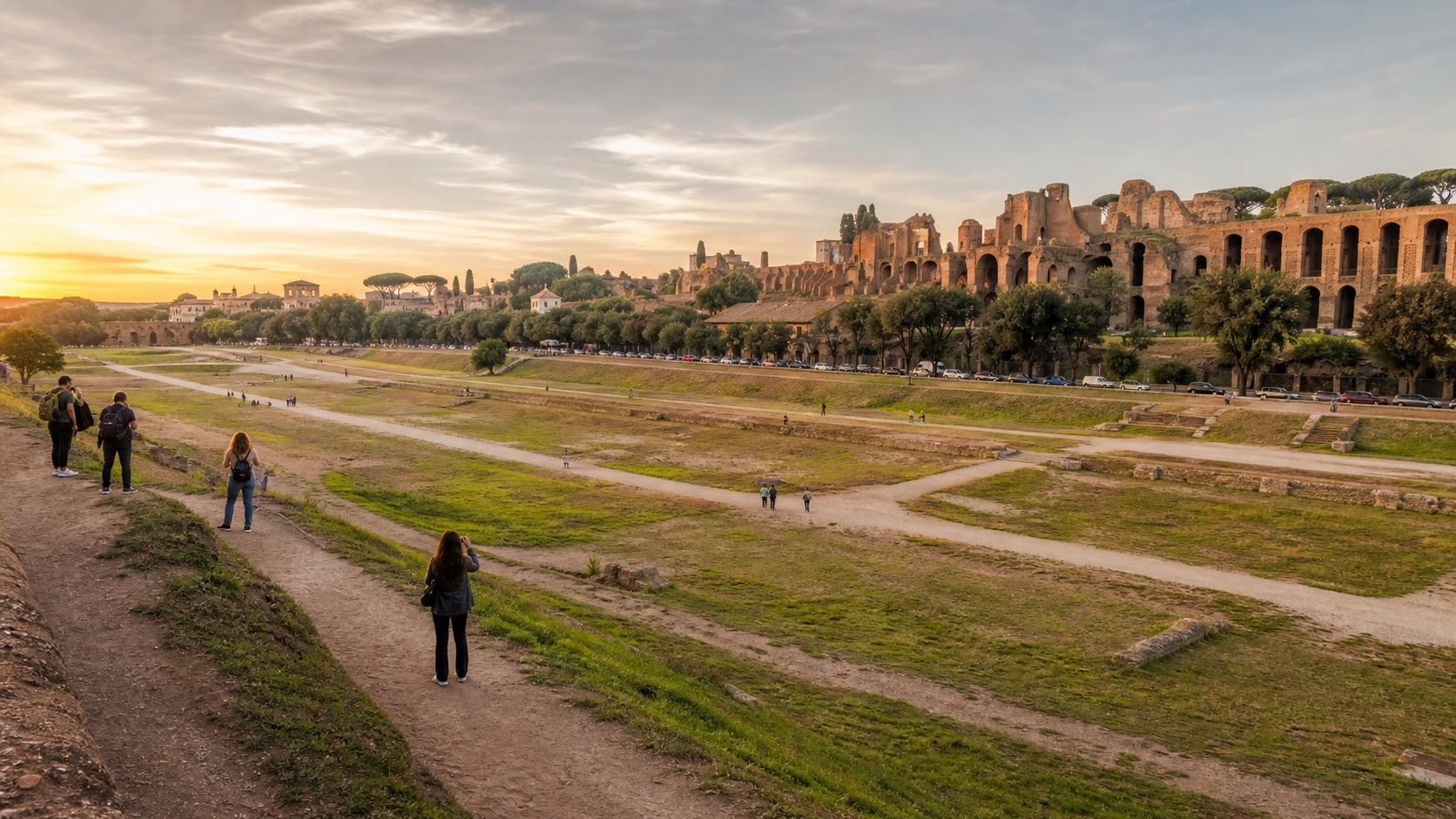 Circus Maximus checkpoint on a private Rome panoramic tour